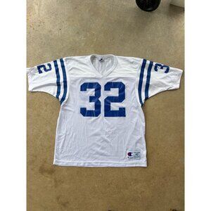 Vintage Champion Authentic Athletic Jersey White & Blue #32 Edgerrin James Mediu